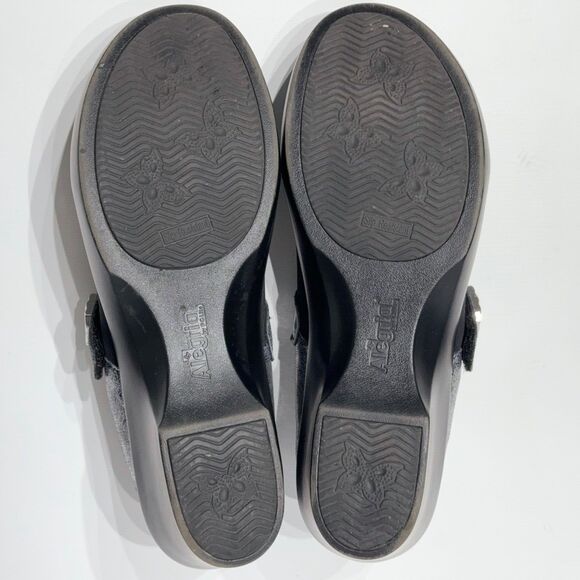 Alegria Women's Jan Mary Jane Wedge Silver Sparkle Leather ~ Size 10.5 (41EU) - Picture 12 of 14